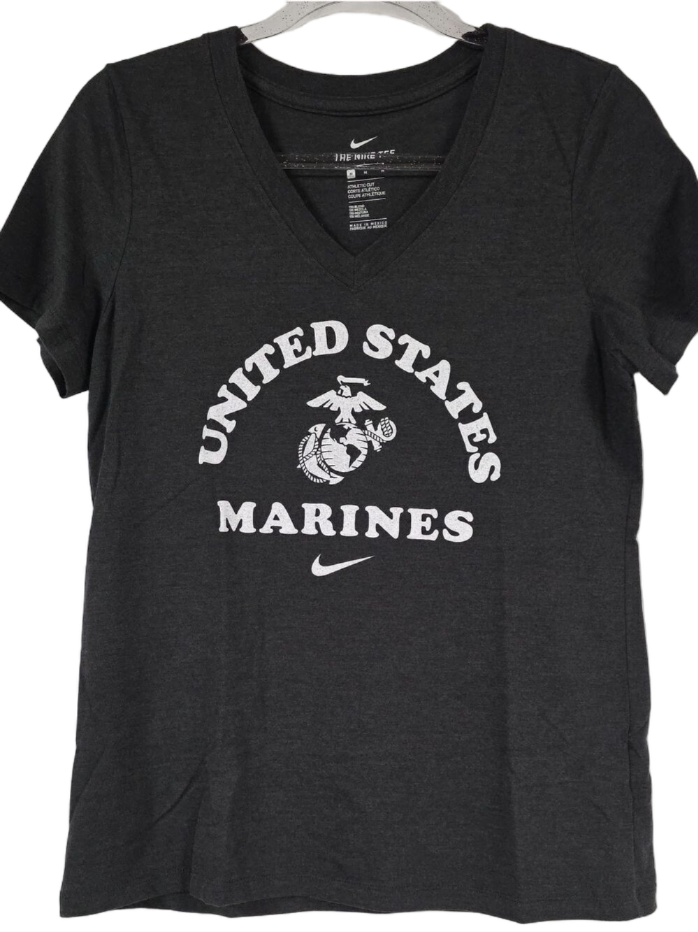 The Nike Tee Ladie's Dark Grey with United States Marines Corps Logo - Size M